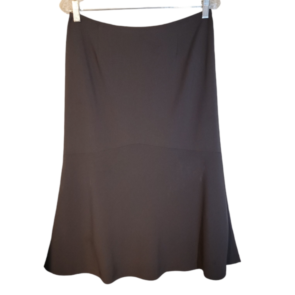 Jones New York A line tiered midi skirt size 8 petite brown A Line workwear